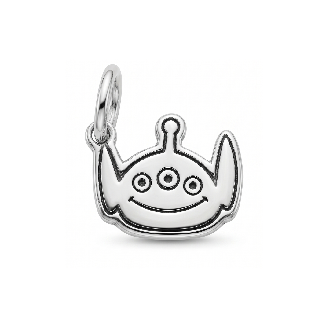 Sterling Silver Toy Alien Character Charm