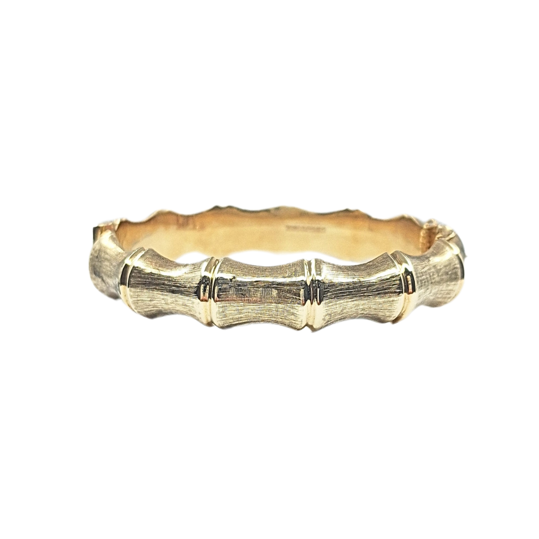 9ct Yellow Gold Bamboo Design Bangle