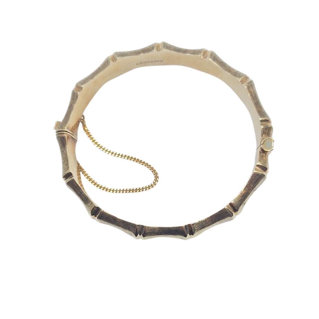 9ct Yellow Gold Bamboo Design Bangle