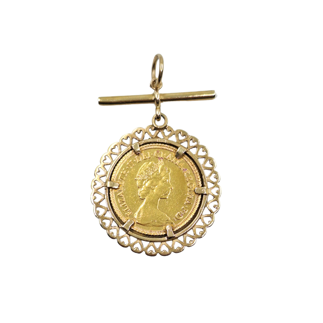 Half Sovereign T-Bar Pendant 1982