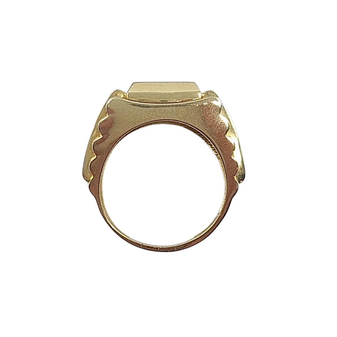 9ct Yellow Gold CZ Signet Ring