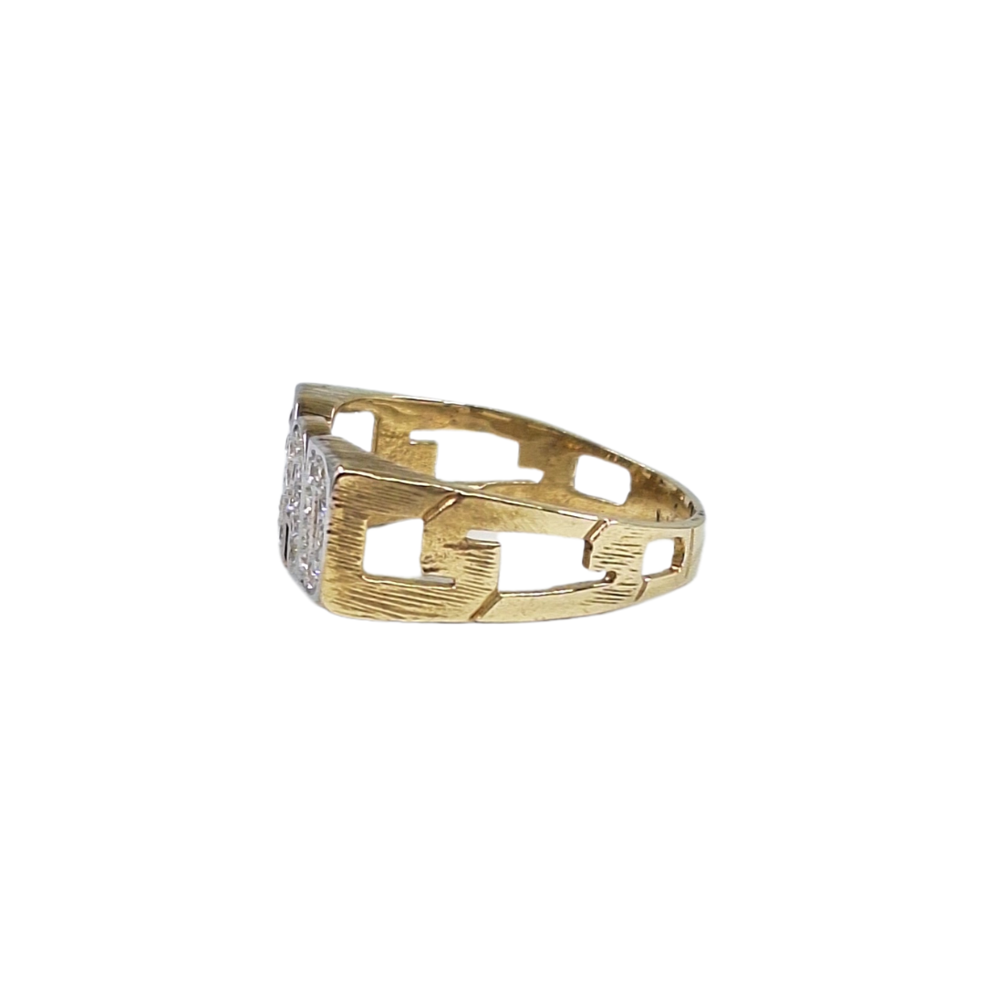 9ct Yellow Gold Cubic Zirconia Dad Ring