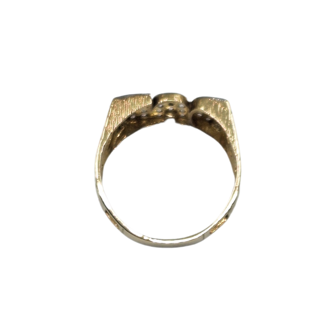 9ct Yellow Gold Cubic Zirconia Dad Ring