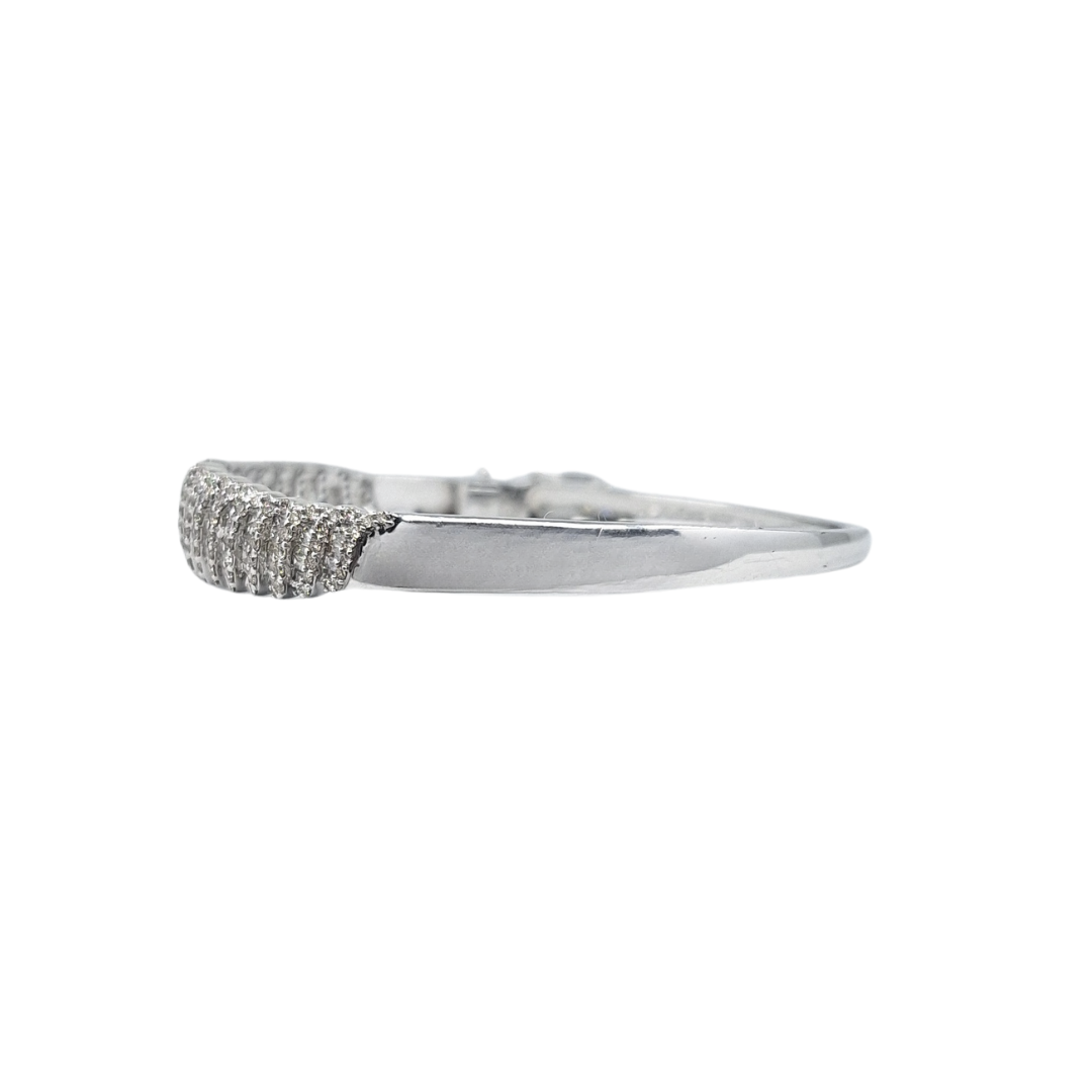 9ct White Gold Diamond Cluster Bangle 3ct