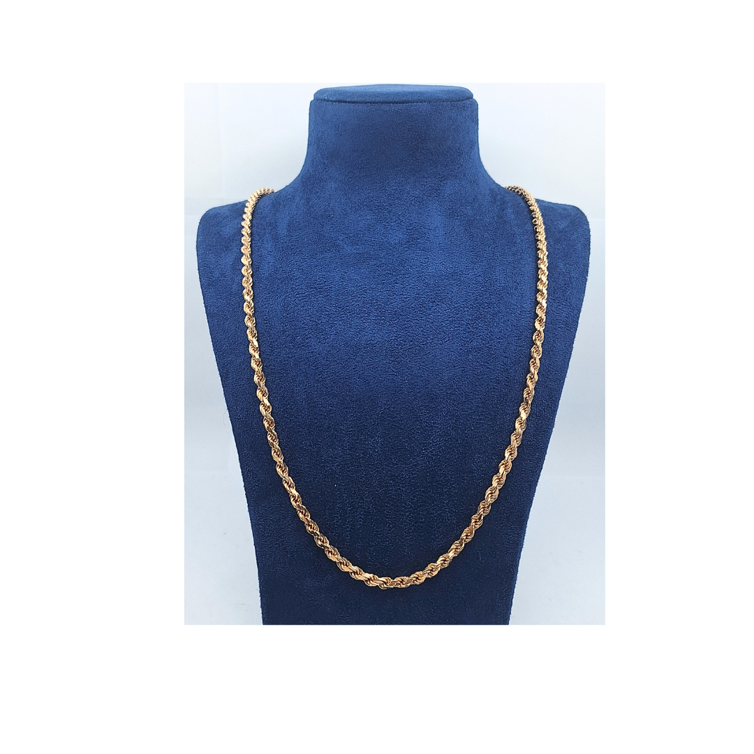 9ct Rose Gold Solid Rope Chain 28"