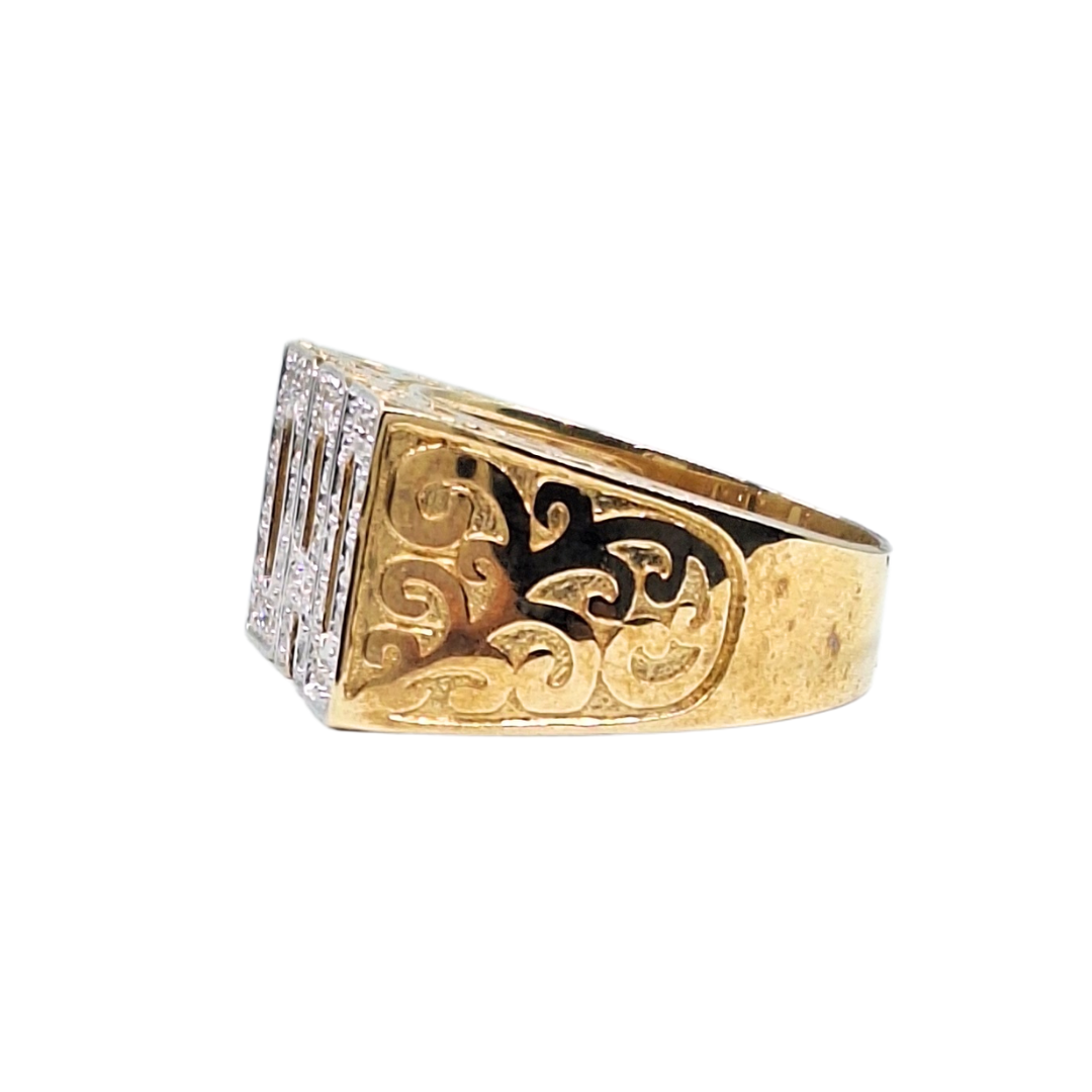 9ct Yellow Gold Cubic Zirconia Dad Ring