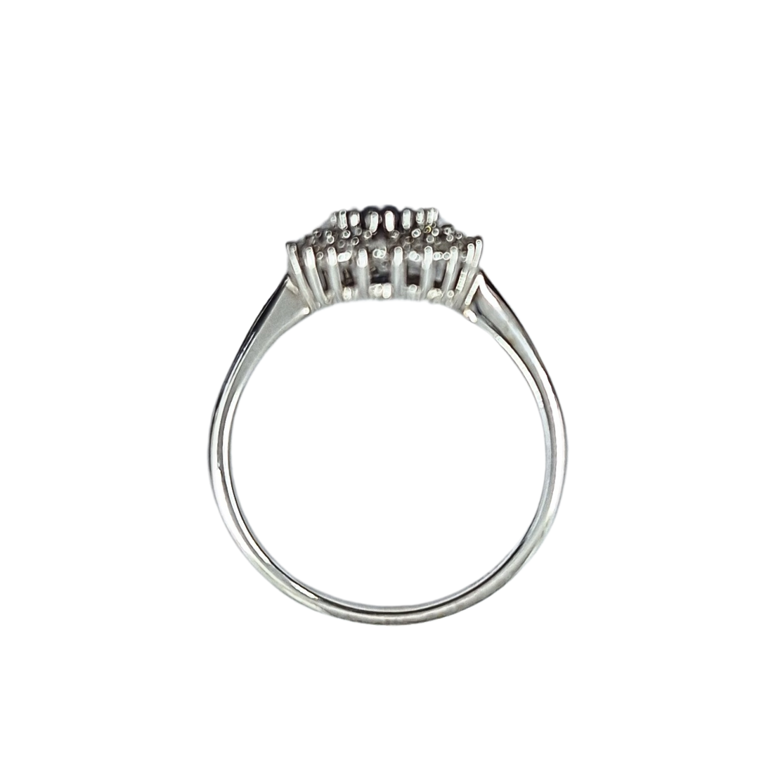 18ct White Gold Sapphire & Diamond Cluster Ring