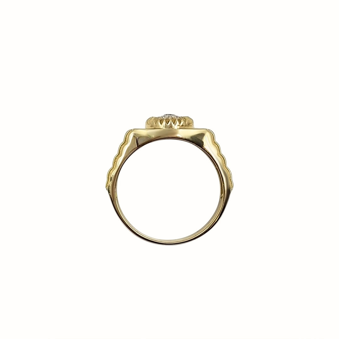 9ct Yellow & White Gold CZ Rolex Style Ring