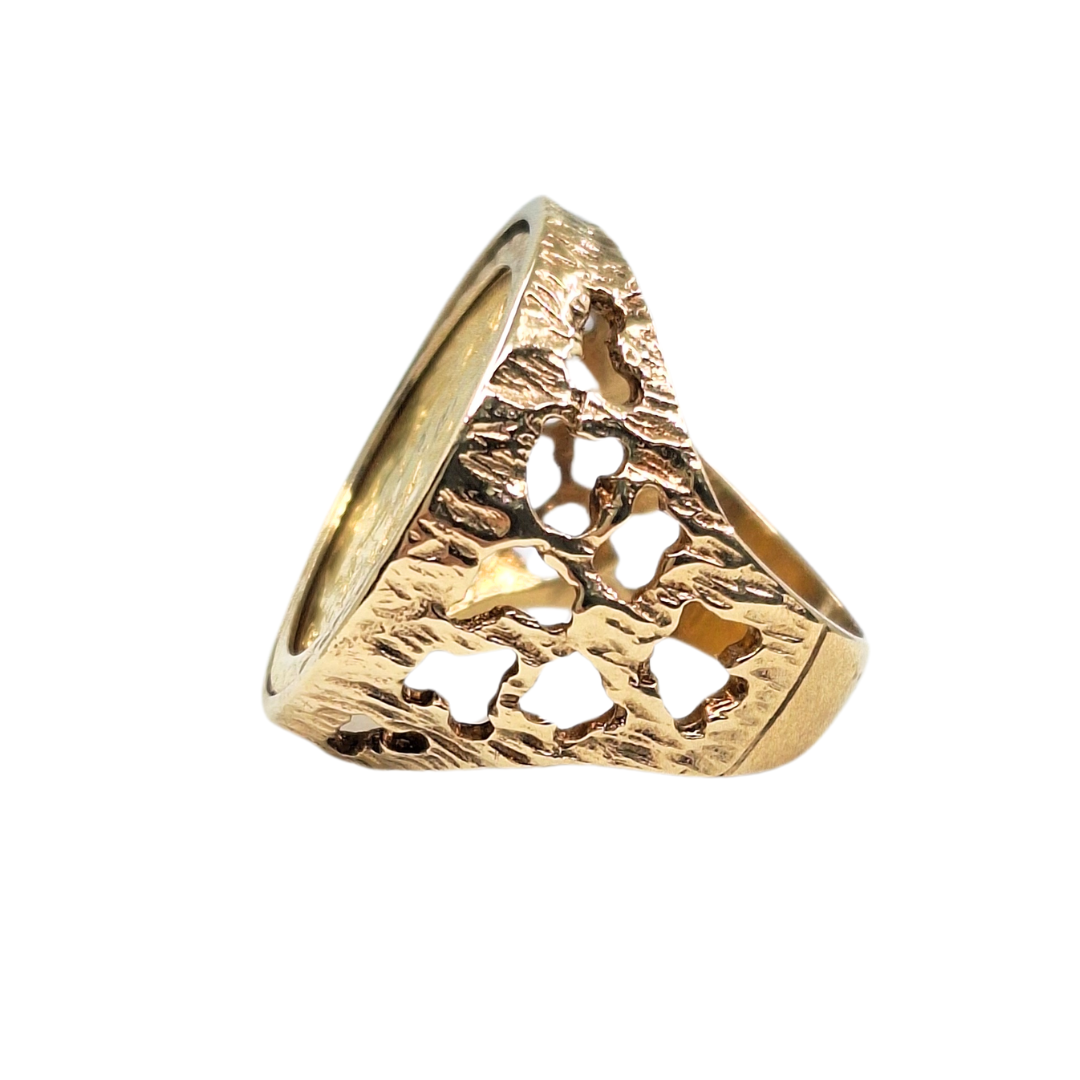 9ct/22ct Yellow Gold Half Sovereign Ring 1897