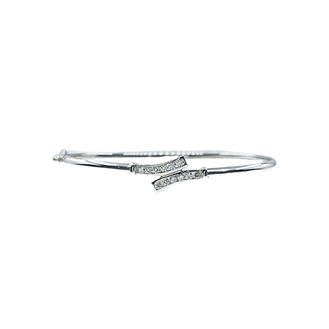 9ct White Gold Cubic Zirconia Bangle