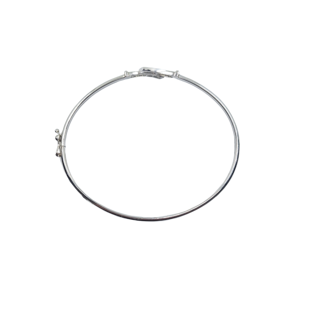 9ct White Gold Cubic Zirconia Bangle