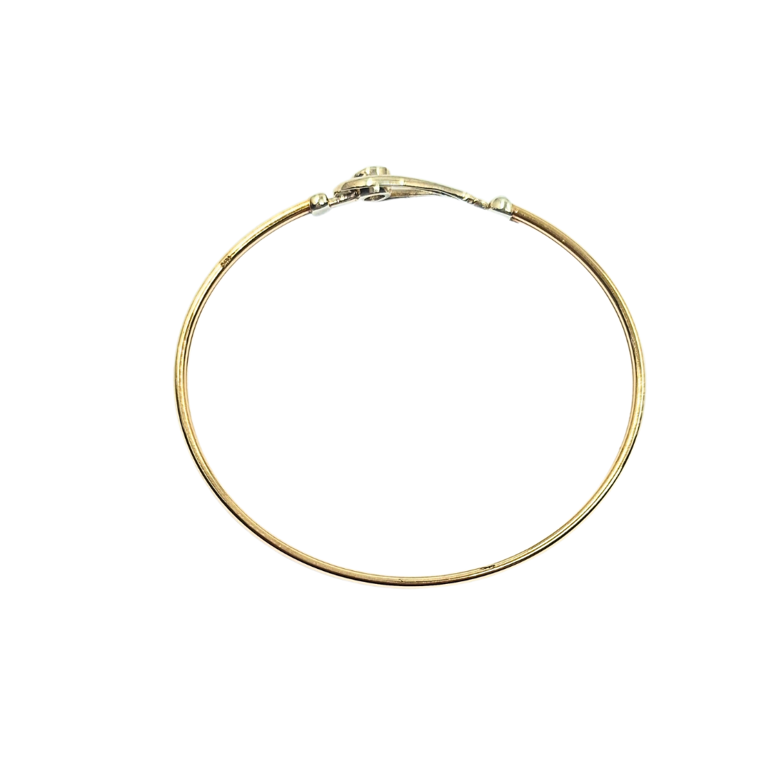 9ct Yellow Gold Cubic Zirconia Hook Bangle