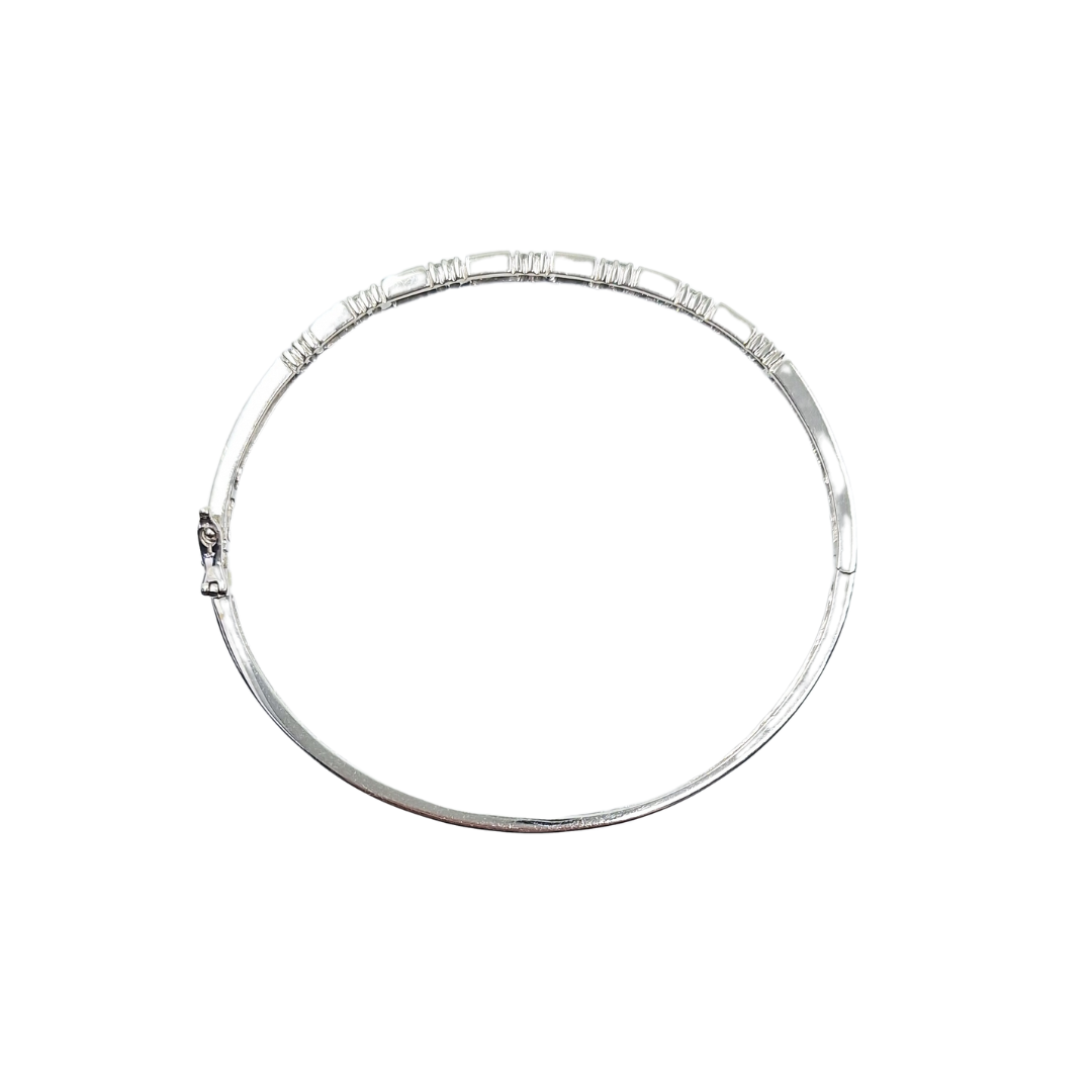 9ct White Gold Diamond Bangle