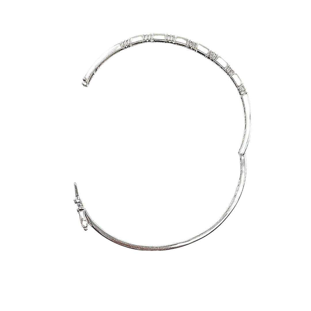 9ct White Gold Diamond Bangle
