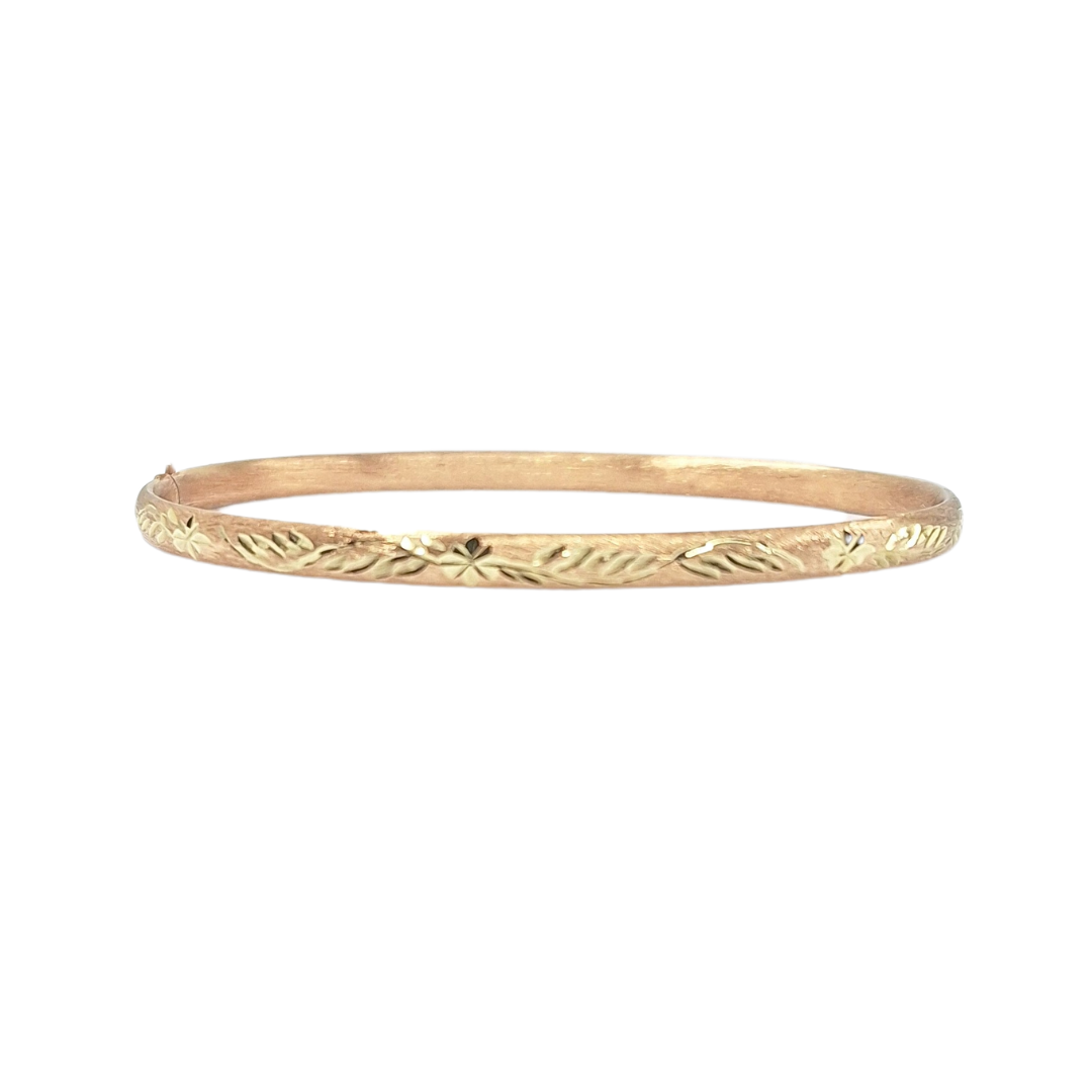 9ct Yellow Gold Patterned Slave Bangle