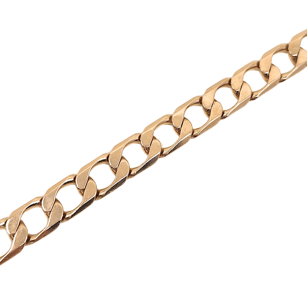 9ct Yellow Gold Gents Curb Bracelet 8.5"