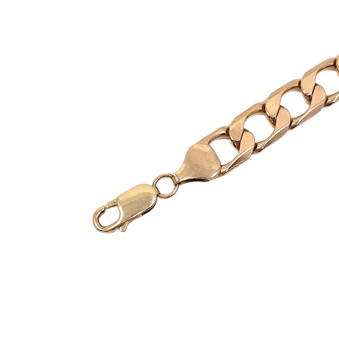 9ct Yellow Gold Gents Curb Bracelet 8.5"