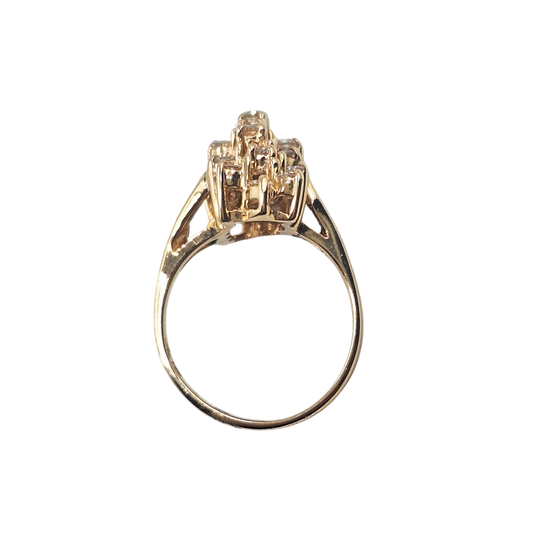 14ct Yellow Gold Diamond Fancy Cluster Ring 0.99ct