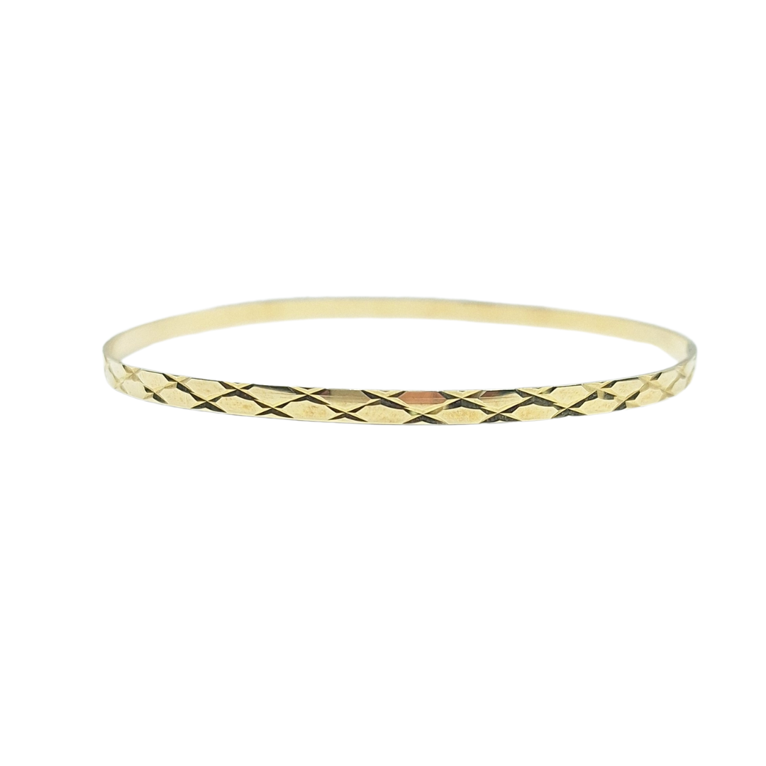 9ct Yellow Gold Patterned Slave Bangle