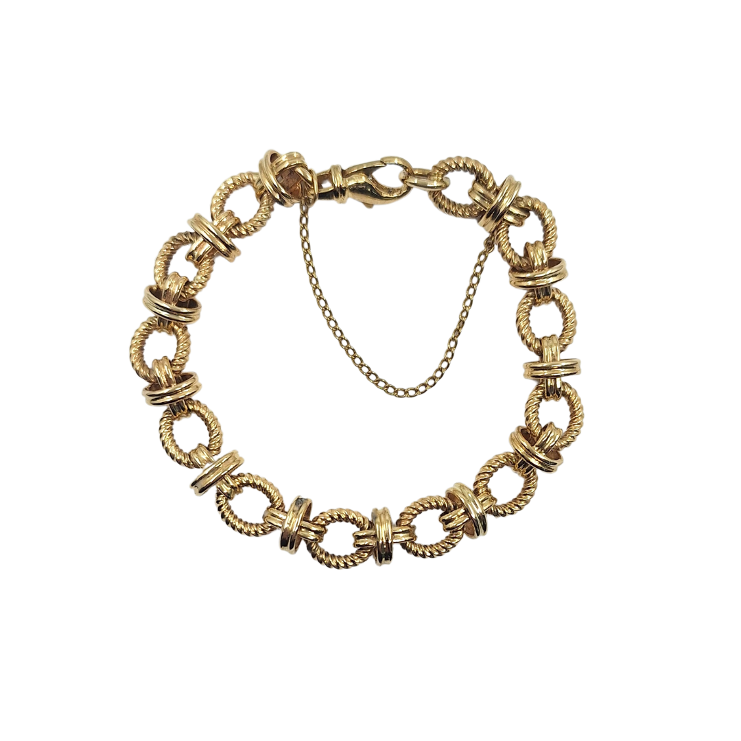 9ct Yellow Gold Fancy Oval Link Bracelet