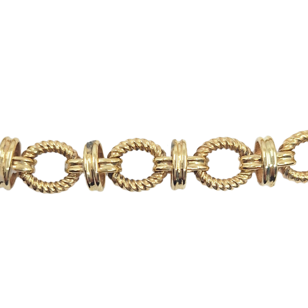 9ct Yellow Gold Fancy Oval Link Bracelet