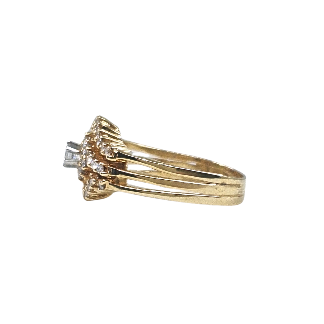 9ct Yellow Gold Diamond Cluster Ring