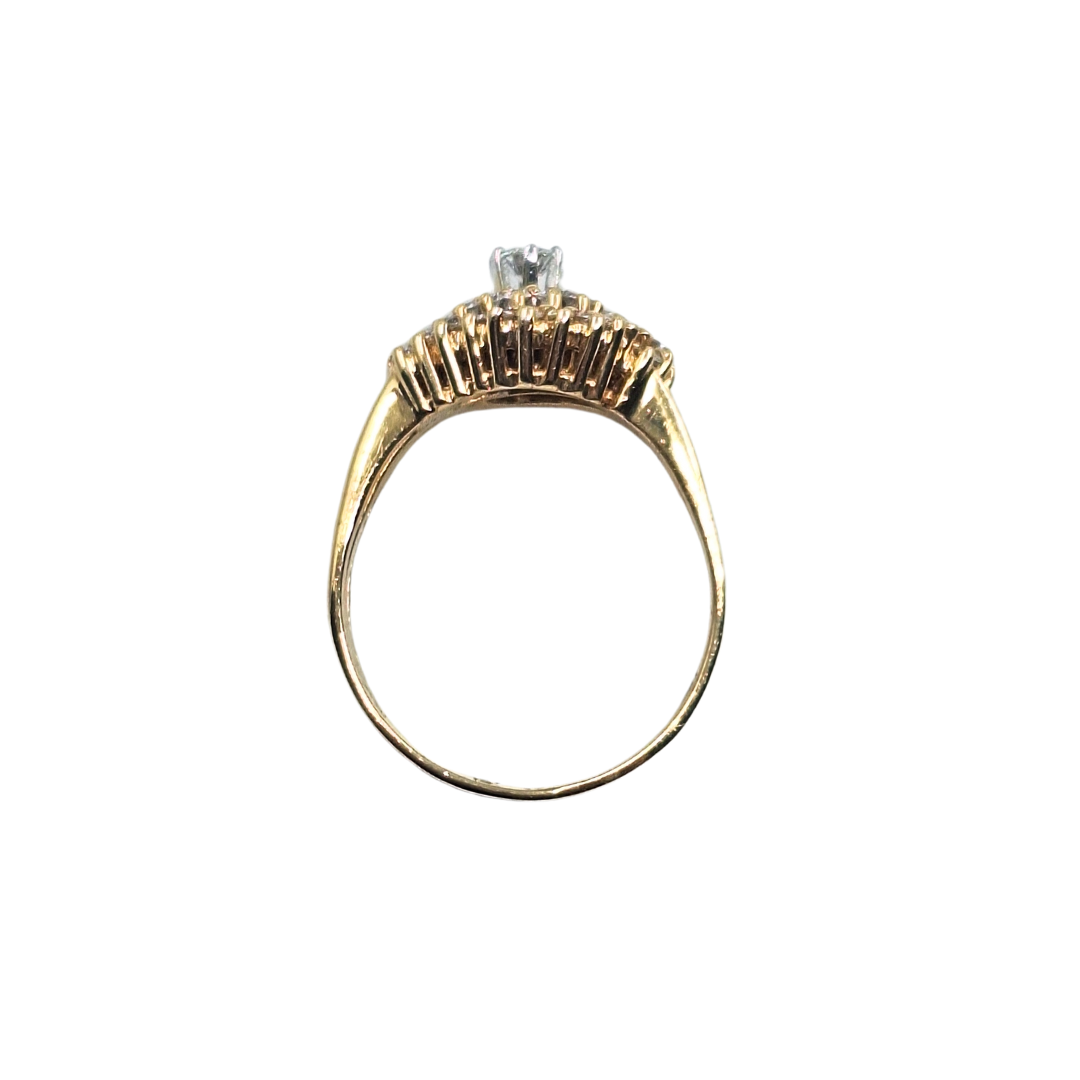 9ct Yellow Gold Diamond Cluster Ring