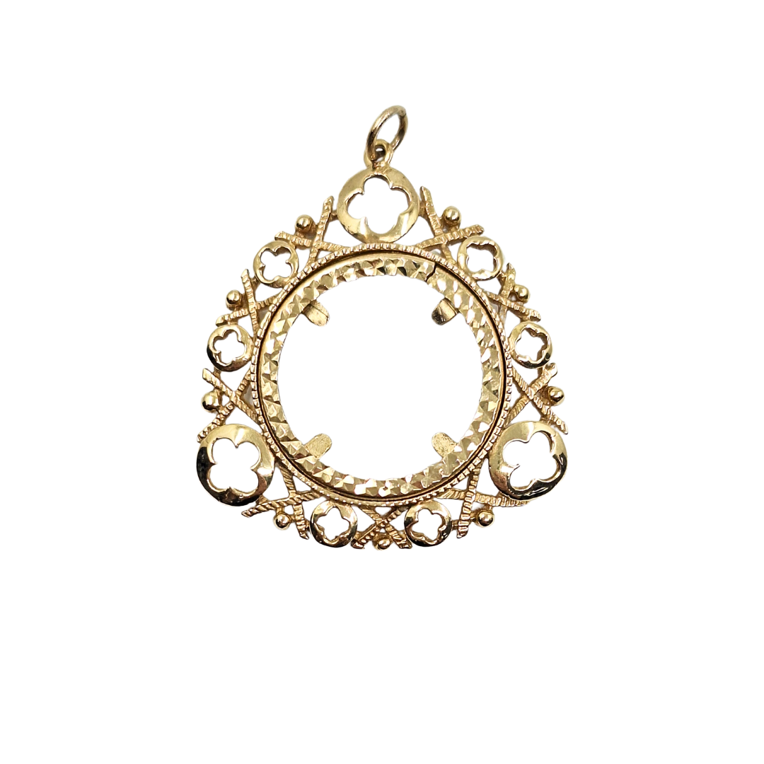 9ct Yellow Gold Full Sovereign Coin Mount