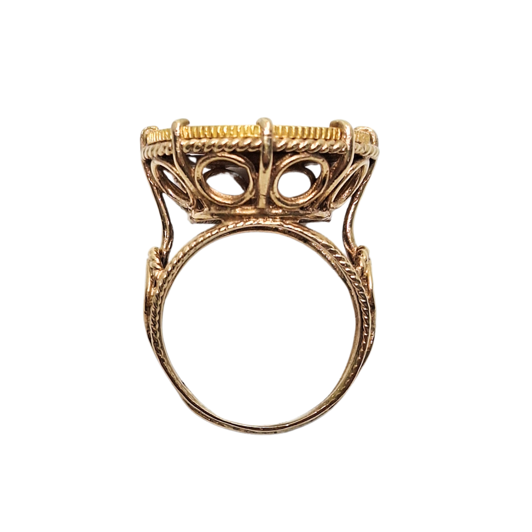 9ct/22ct Yellow Gold Half Sovereign Ring 1925