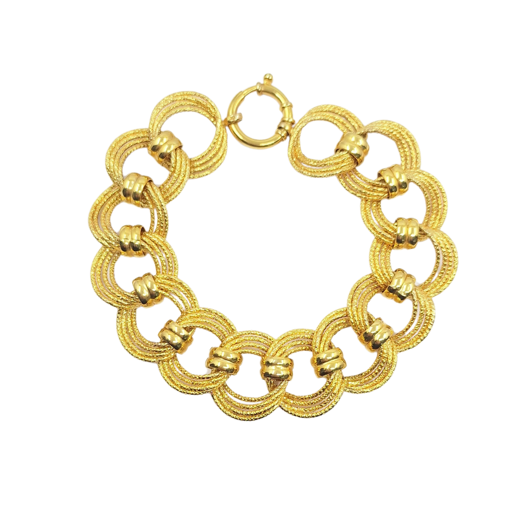 9ct Yellow Gold Fancy Circle Link Bracelet