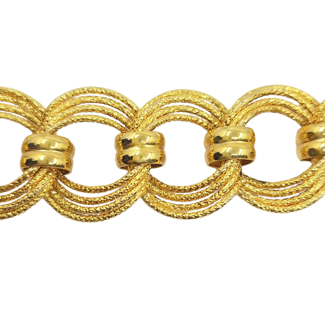 9ct Yellow Gold Fancy Circle Link Bracelet