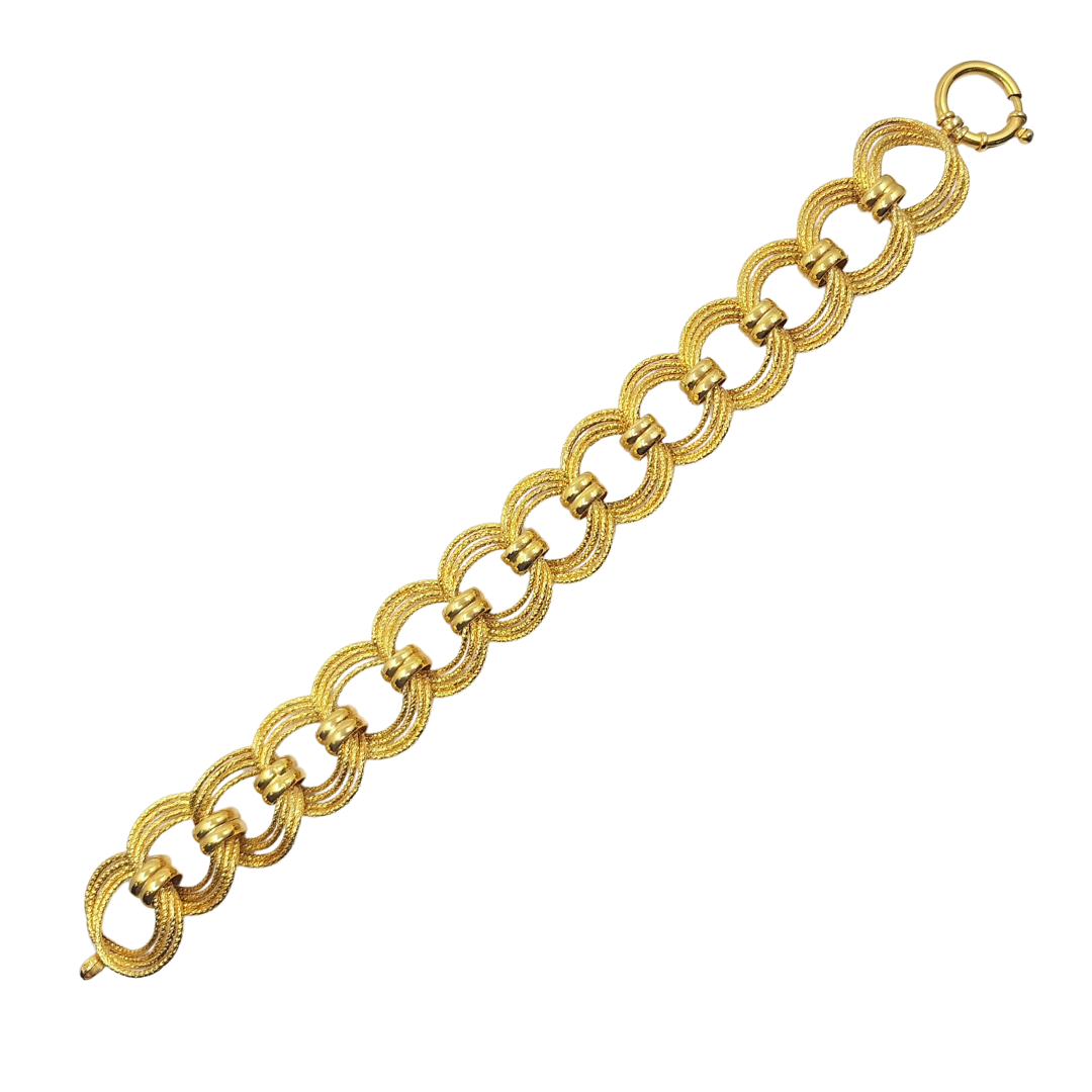 9ct Yellow Gold Fancy Circle Link Bracelet
