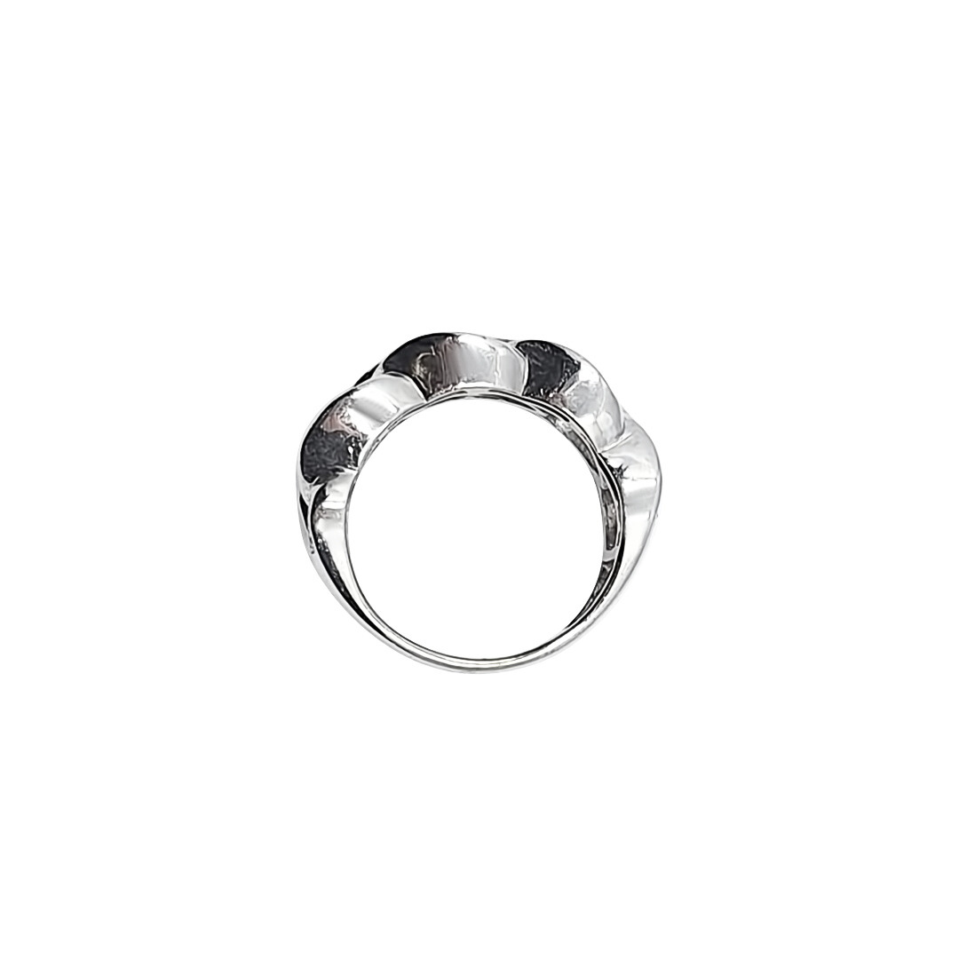 9ct White Gold Diamond Curb Link Ring