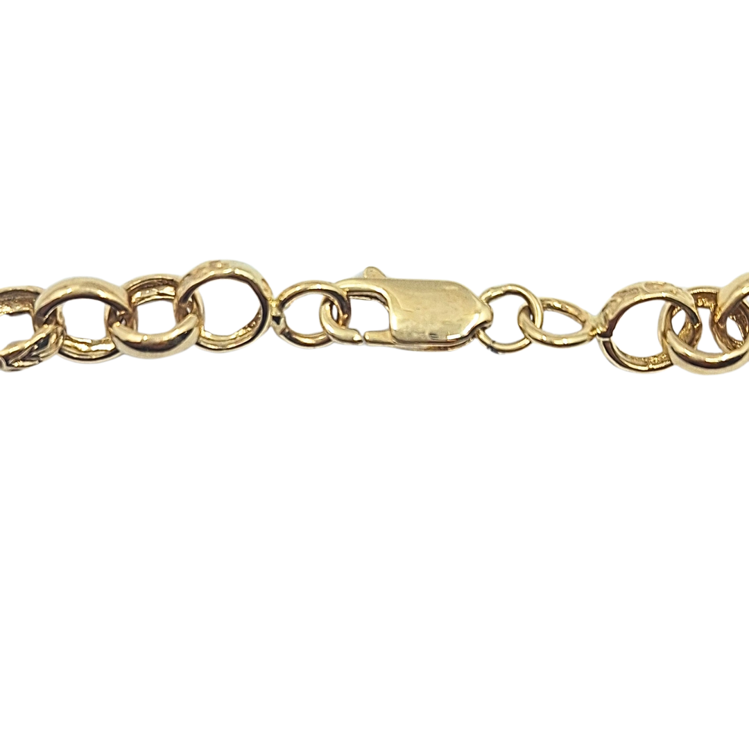 9ct Yellow Gold Patterned Belcher Chain 22"