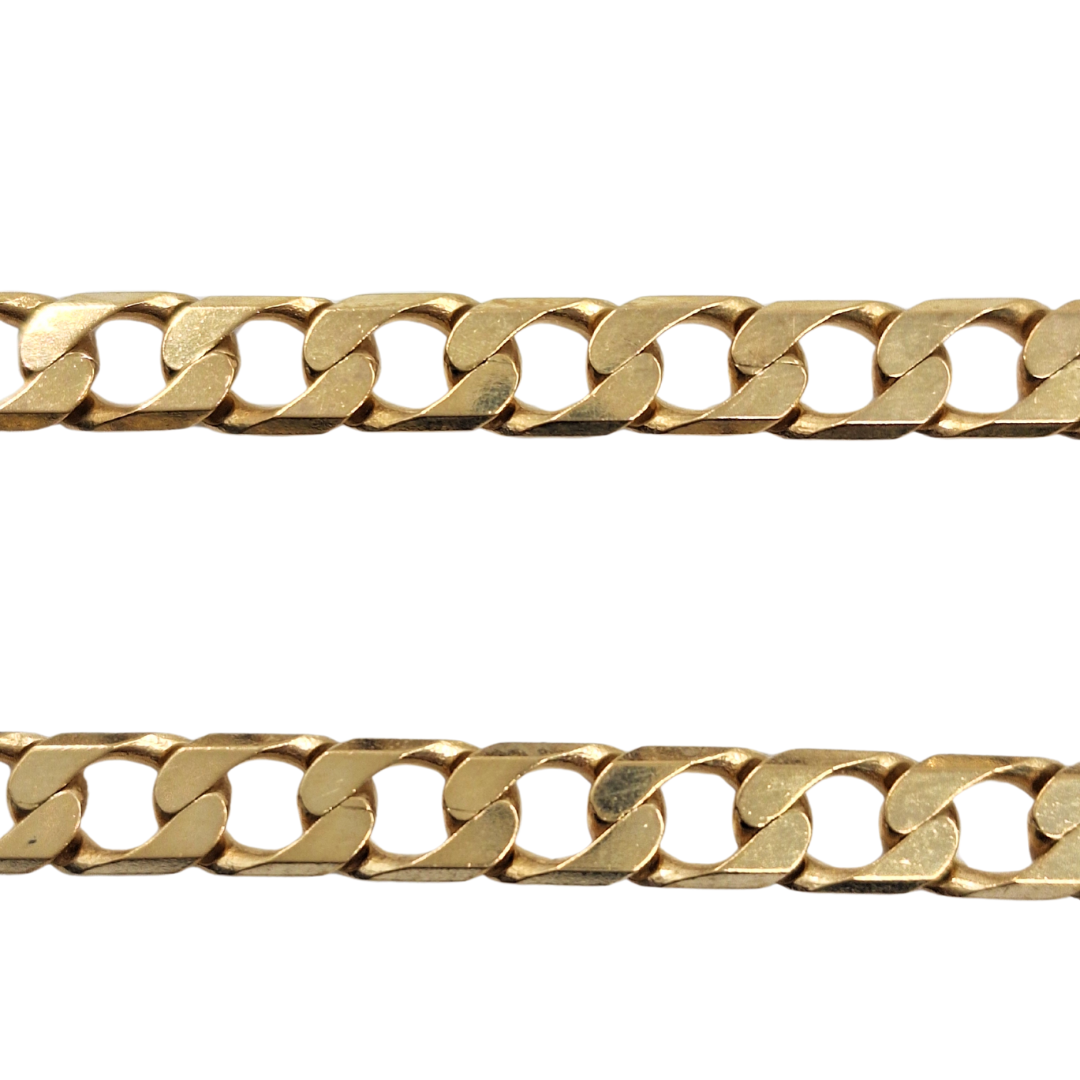 9ct Yellow Gold Curb Chain 25"