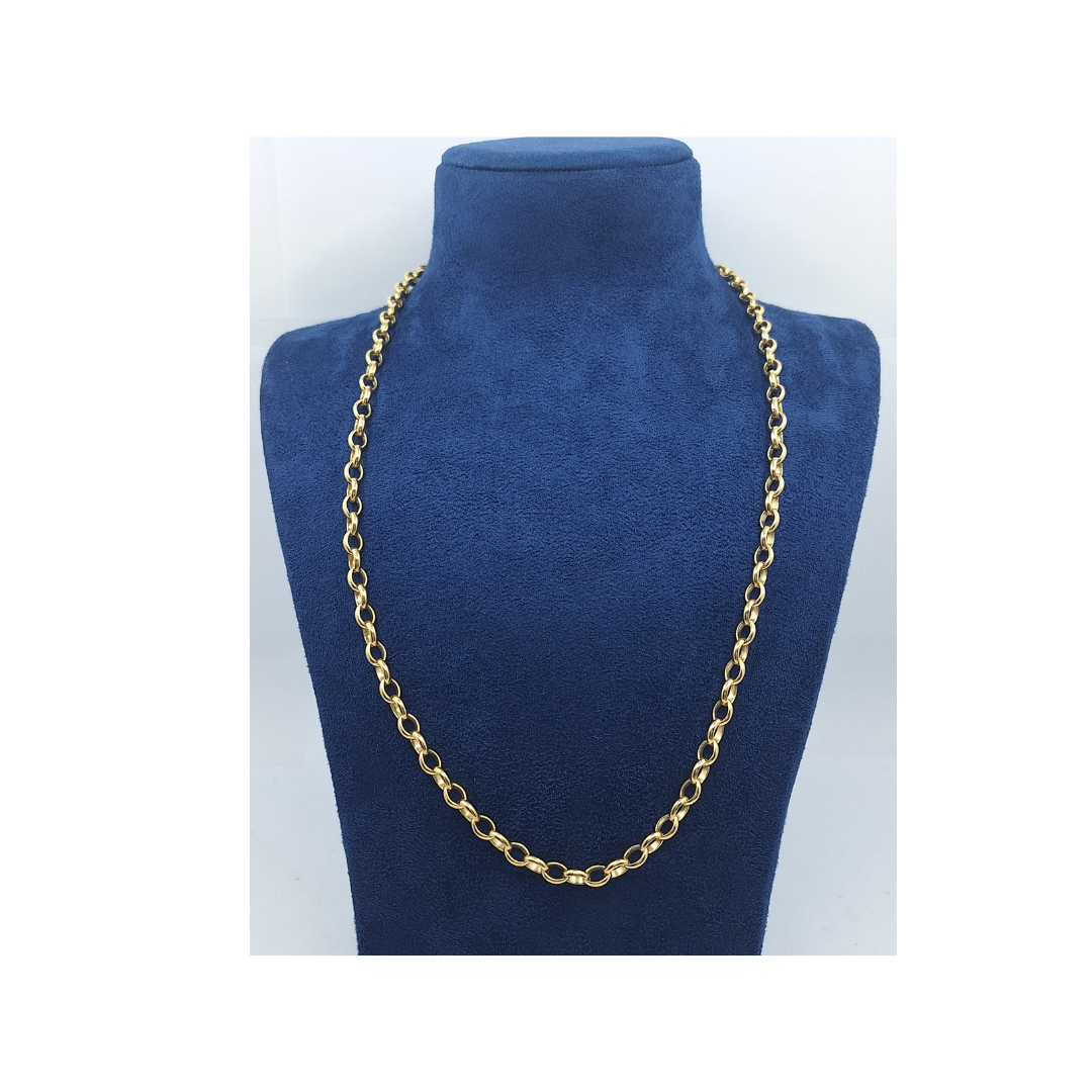 9ct Yellow Gold Oval Link Belcher Chain 24"