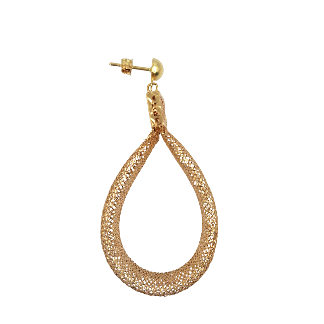 18ct Yellow Gold Mesh Drop Earrings