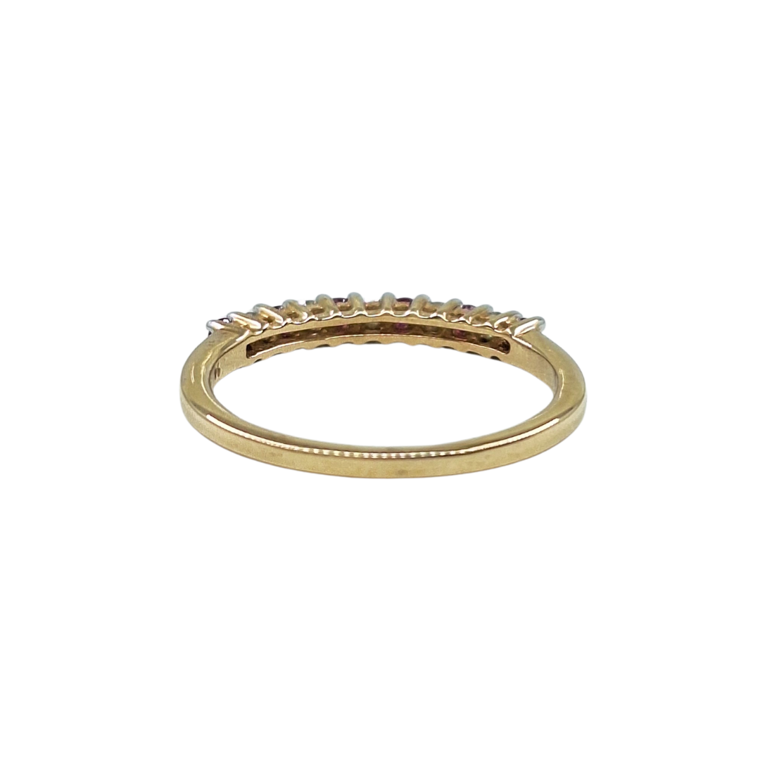 9ct Yellow Gold Ruby & Diamond Ring
