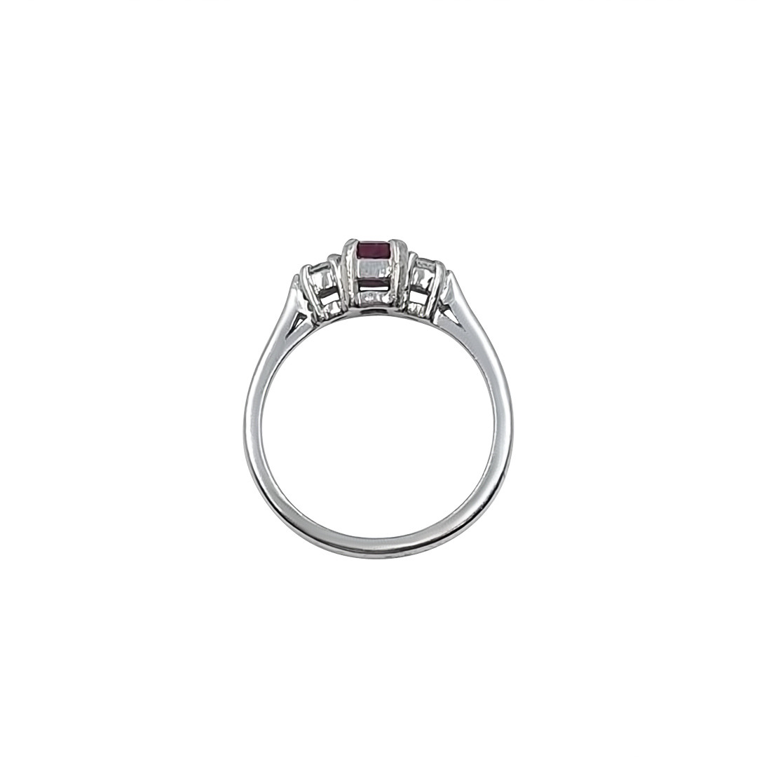 18ct White Gold Ruby & Diamond Ring