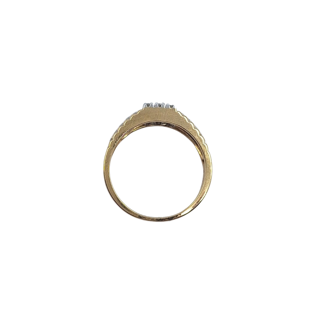 9ct Yellow And White Gold Rolex Style Diamond Ring
