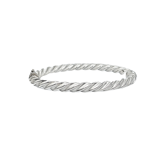 18ct White Gold Twist Bangle