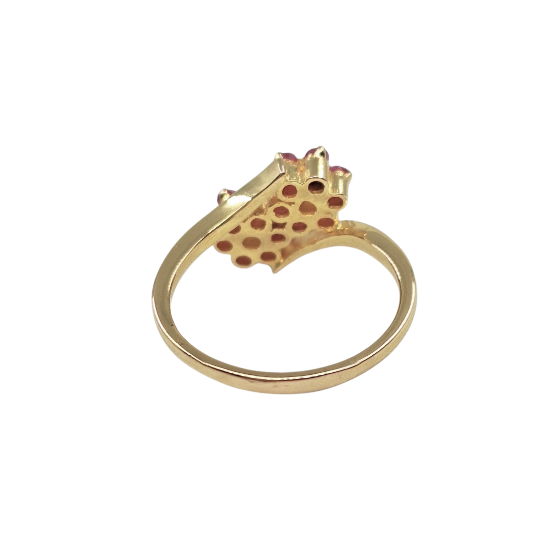 9ct Yellow Gold Ruby Flower Ring