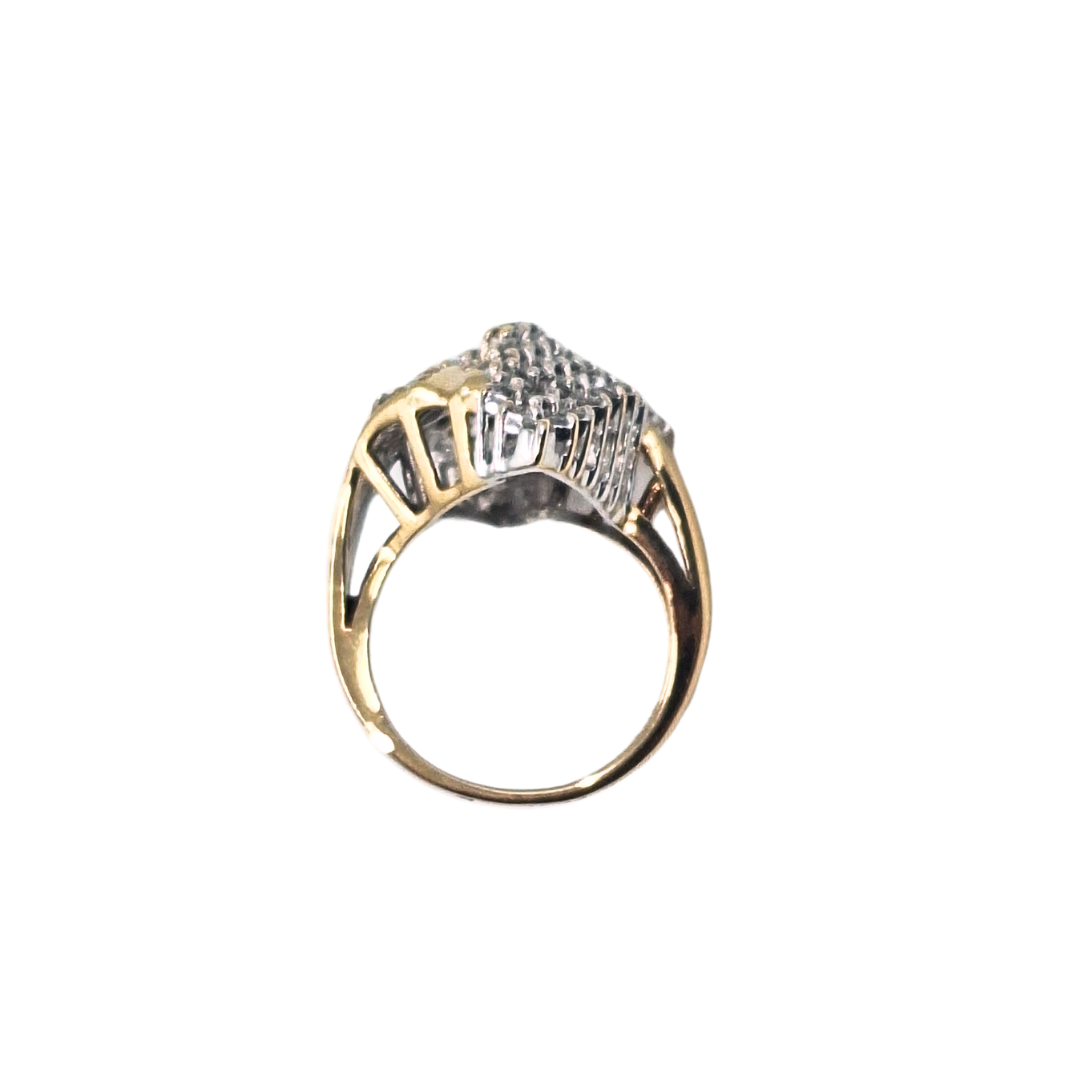 9ct Yellow Gold Diamond Cluster Ring 2ct
