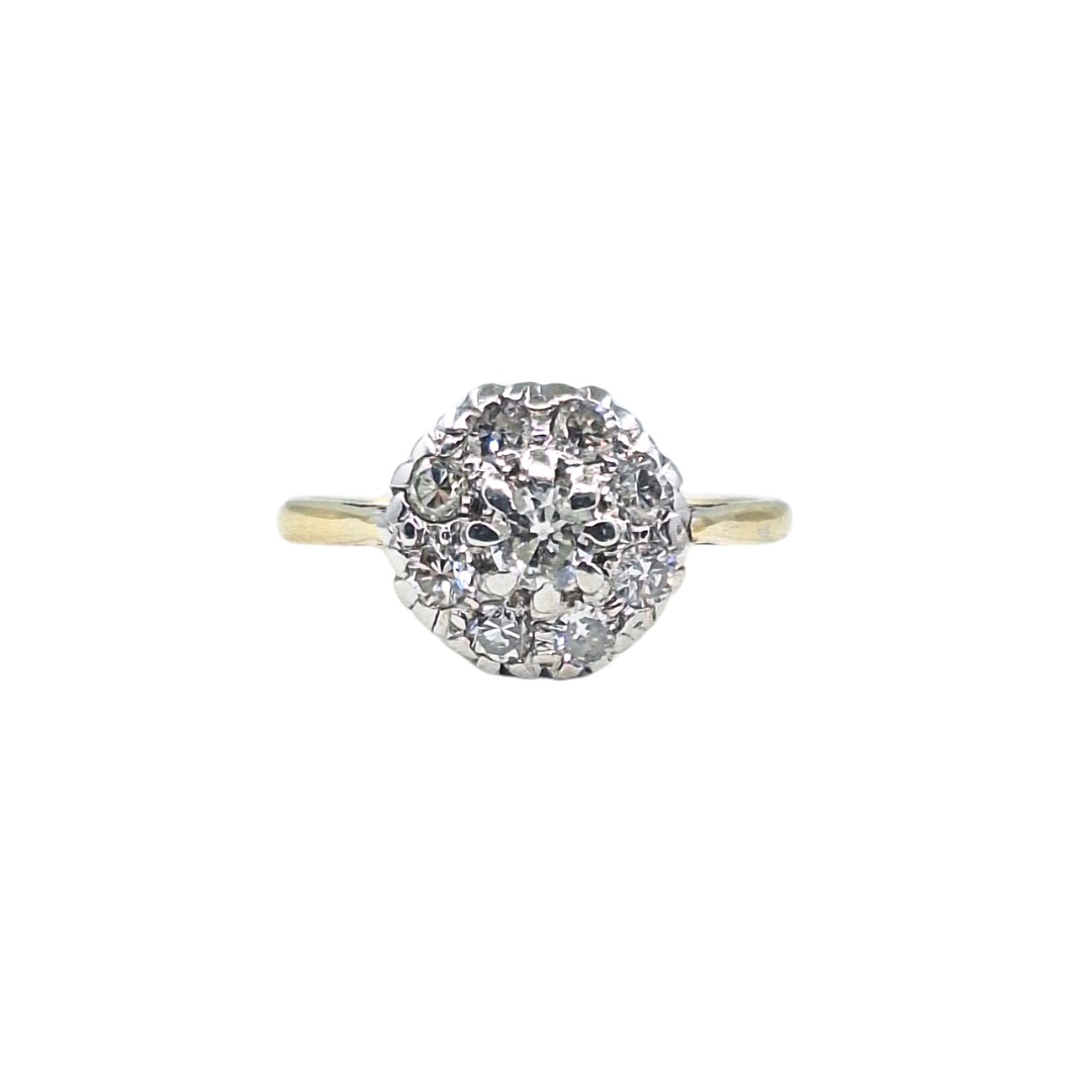 18ct Yellow Gold Diamond Cluster Ring