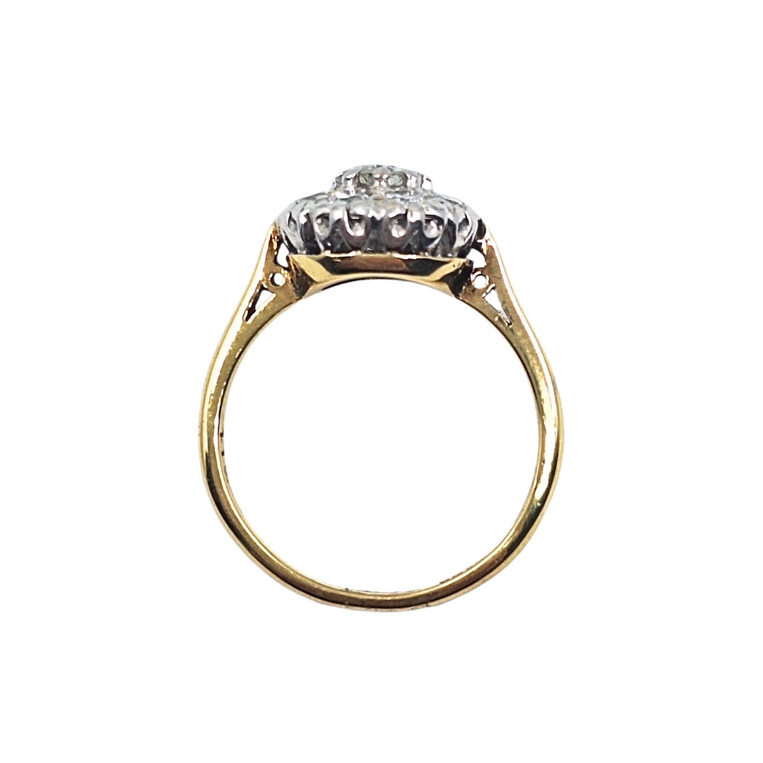 18ct Yellow Gold Diamond Cluster Ring