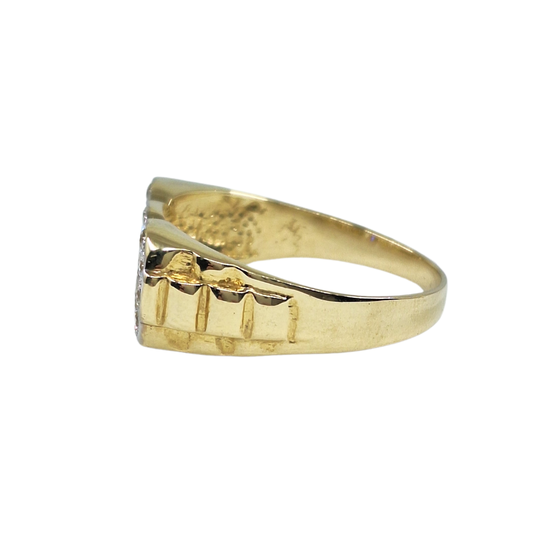 9ct Yellow Gold Cubic Zirconia Dad Ring