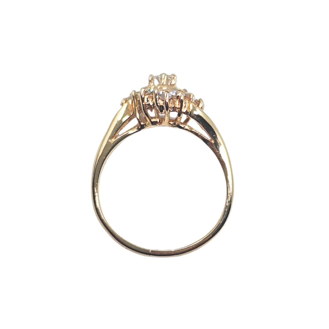 9ct Yellow Gold Diamond Cluster Ring