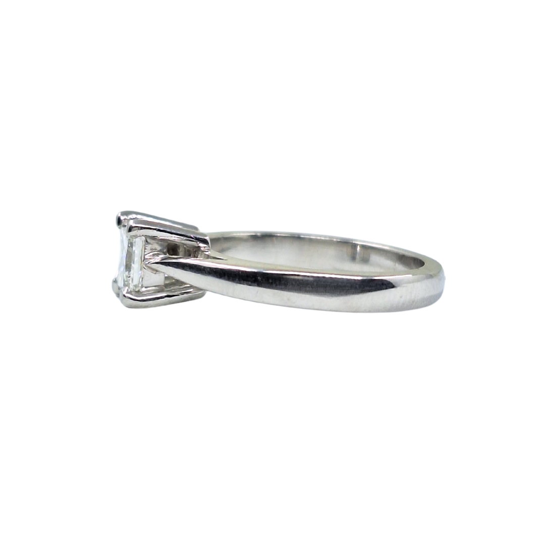 Platinum Princess Cut Diamond Solitaire Ring 0.50ct