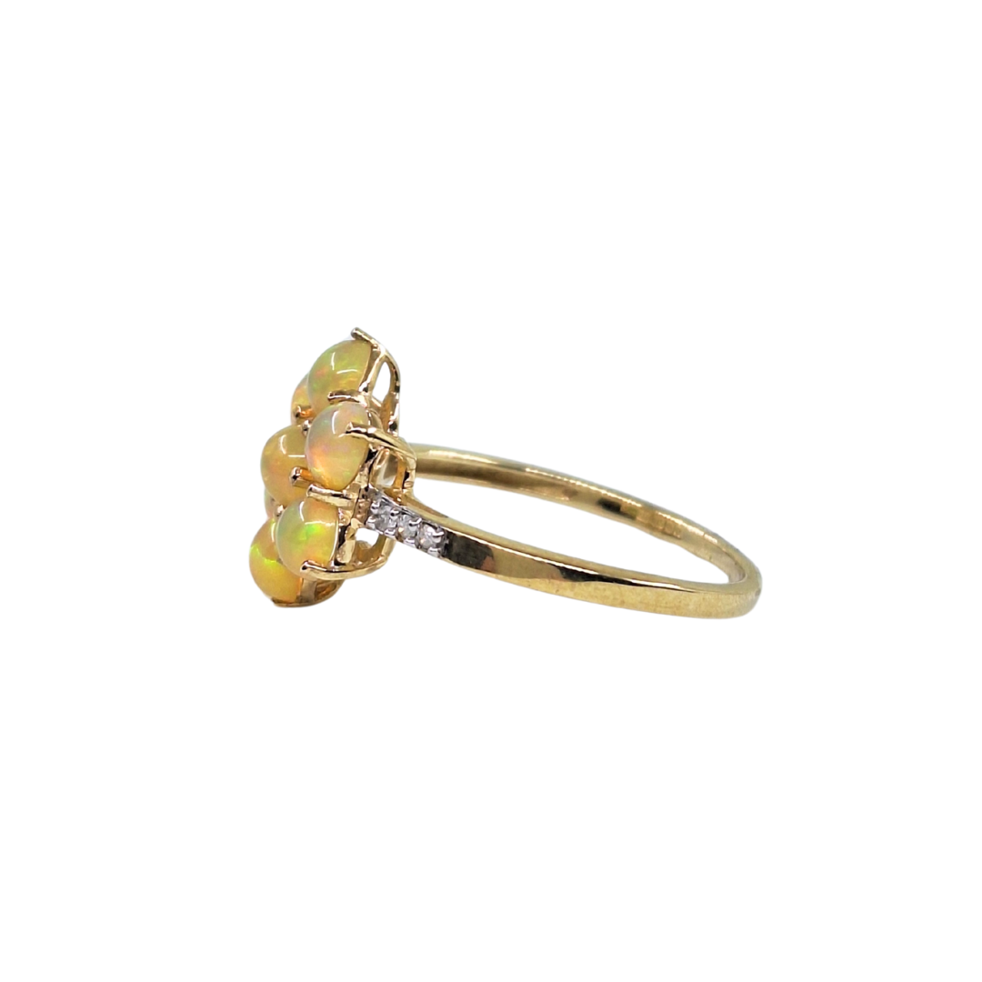 9ct Yellow Gold 7 Stone Opal Cluster Ring
