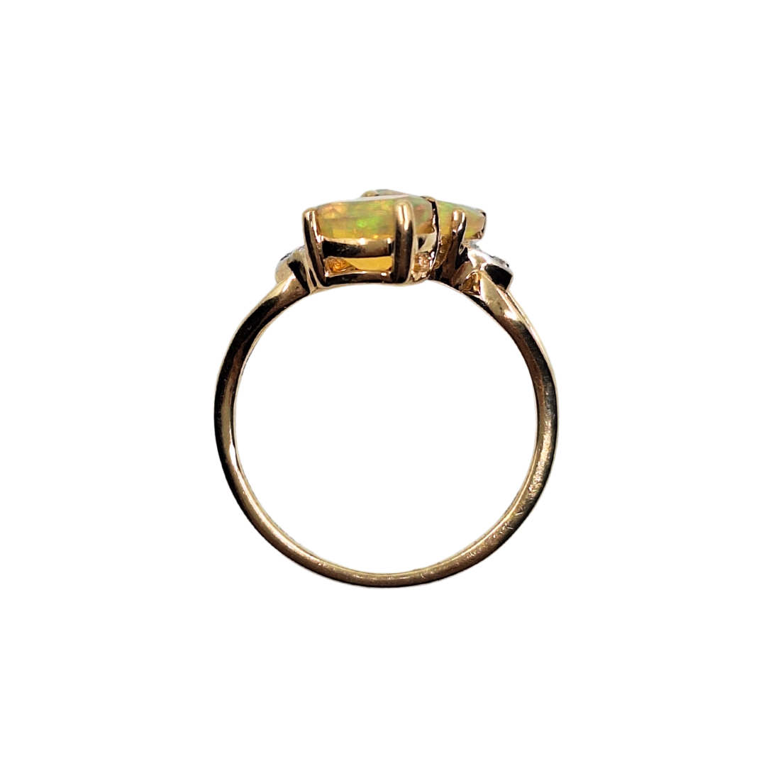 9ct Yellow Gold Opal 2 Stone Ring